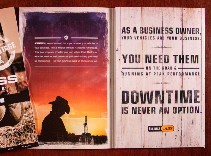 Sales print collateral, three panel brochure, inserts